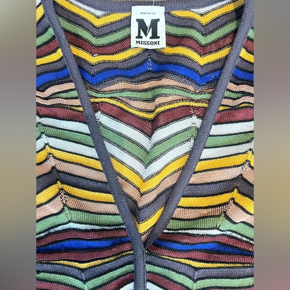 M Missoni v neck knit zig zag top - Picture 6 of 6